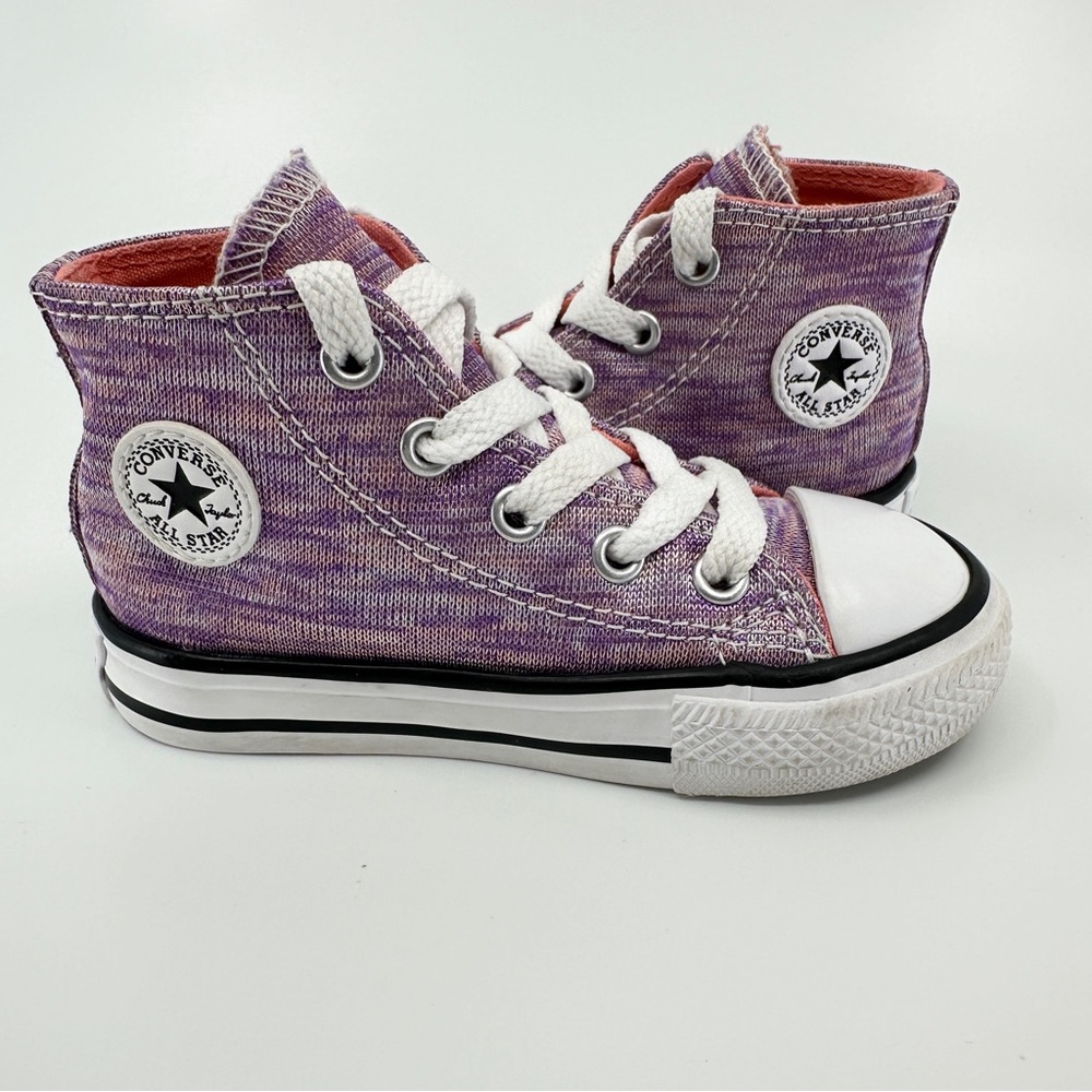 Converse Kids CTAS HI All Star High Top Bright Violet Sunblush Size 6 Infant - Picture 10 of 10